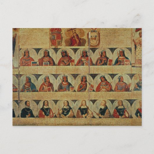 インカの支配者とその系図学 スペインの ポストカード (正面)