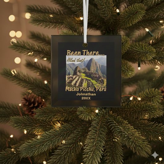 インカトレイルをハイキング – マチュピチュ ガラスオーナメント