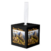 インカトレイルをハイキング – マチュピチュ キューブオーナメント (正面アングル)