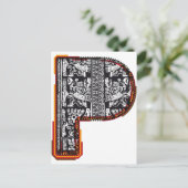 インカフォント、手紙P ポストカード (スタンド正面)