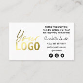 インカラフルク購入ありがとうございました金ゴールド 名刺 (裏面)