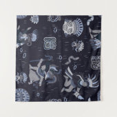 インカン文化:シームレスグラフィックパターン タペストリー (正面(横))