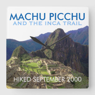 インカ人の道、記念するMachu Picchuを個人化して下さい スクエア壁時計