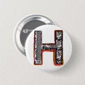 インカ人の` sのフォント、手紙H 缶バッジ (正面&裏面)