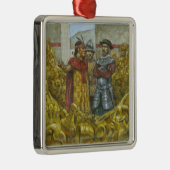 インカ人皇帝Atahualpaの隣のフランシスコPizarro メタルオーナメント (右)