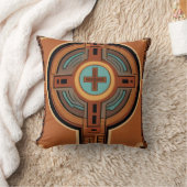 インカ十字模様の赤と黄色 クッション (ブランケット)