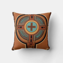 インカ十字模様の赤と黄色 クッション