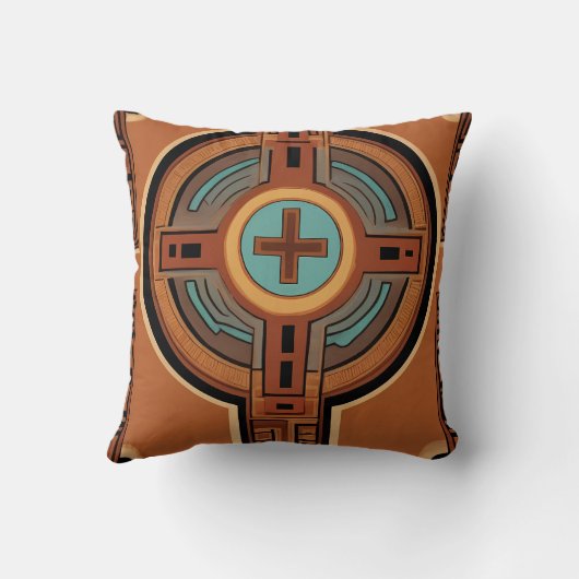 インカ十字模様の赤と黄色 クッション (裏面)