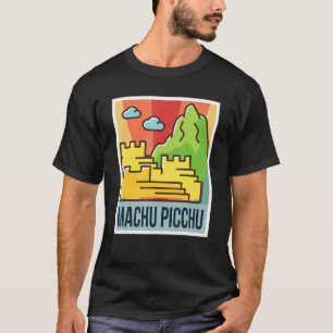 インカ廃墟となった都市マチュピチュ山脈(ピクセル) Tシャツ