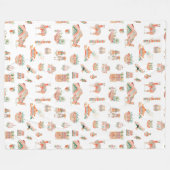 インカ精神 | キュート図解入りの、写真付きのペルー フリースブランケット (正面(横))