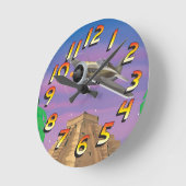 インカ・アドベンチャー ラウンド壁時計 (傾斜)