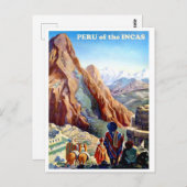 インカ、山、ヴィンテージ旅行のペルー ポストカード (正面/裏面)