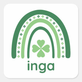 インガネームクローバーボホーレインボー スクエアシール