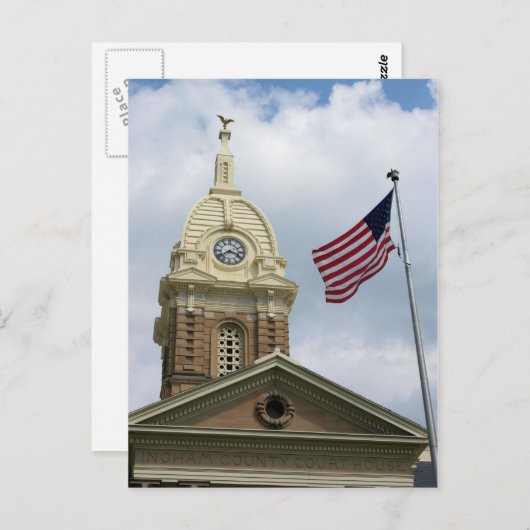 インガム郡コートハウス – ミシガン州メイスン ポストカード (正面/裏面)