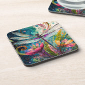 インキとペンの水色トンボ懸命プラスチック コースター (左側)