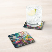 インキとペンの水色トンボ懸命プラスチック コースター (右側)