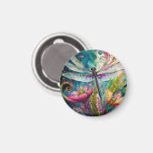 インキとペンの水色トンボ磁石 マグネット (正面/裏面)