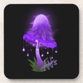 インキエレガントー帽白熱［赤熱］光を放つ紫キノコ コースター