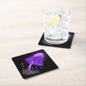 インキエレガントー帽白熱［赤熱］光を放つ紫キノコ ペーパーコースター (インサイチュ)