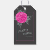 インキカメリア結婚ズピンク灰色の茶色 ギフトタグ (正面)