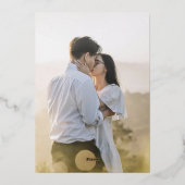 インキク結婚カメリアの茶色と金ゴールド 箔招待状 (裏面)