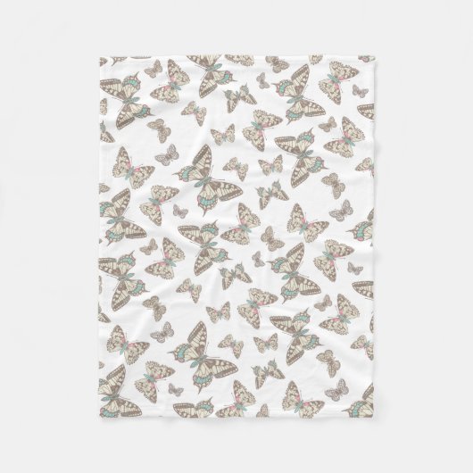 インキバタフライパターン（の模様が）あるケット フリースブランケット (正面)