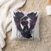 インキーな暗い翼を持つダークエンジェルバレンタイン クッション (ブランケット)