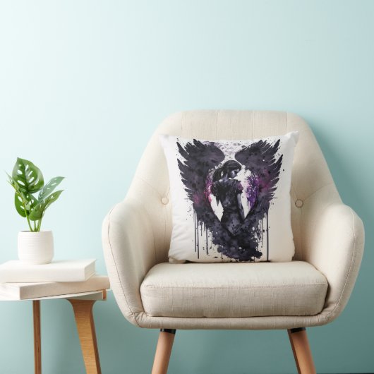 インキーな暗い翼を持つダークエンジェルバレンタイン クッション (椅子)