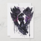 インキーな暗い翼を持つダークエンジェルバレンタイン シーズンカード (正面)