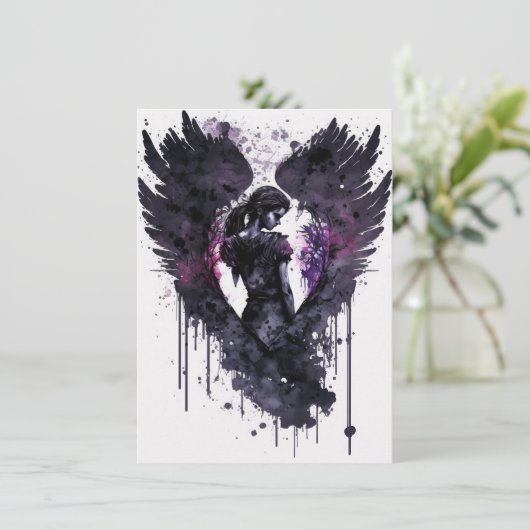 インキーな暗い翼を持つダークエンジェルバレンタイン シーズンカード (スタンド正面)