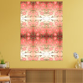 インキーブラックと桃を使ったデザイナーウォールアート キャンバスプリント (インサイチュ (リビング))