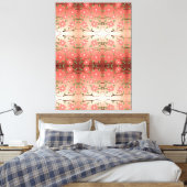 インキーブラックと桃を使ったデザイナーウォールアート キャンバスプリント (インサイチュ (寝室))