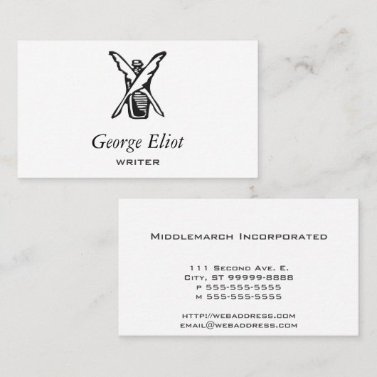 インクおよびクイル 名刺 (正面/裏面)