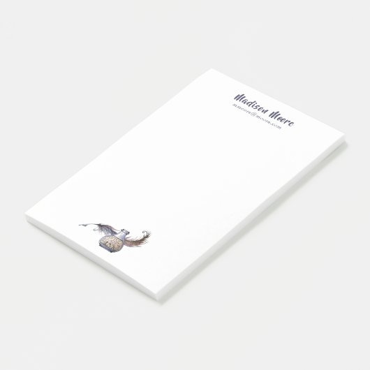 インクかわいらしとクイルの名パーソナライズされた前 ポストイット (アングル)