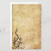 インクがしみ込む東洋のドラゴン 便箋 (正面/裏面)