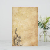 インクがしみ込む東洋のドラゴン 便箋 (スタンド正面)