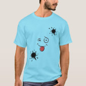 インクがはねたスマイルフェイスTシャツ - 可愛いアーティスト Tシャツ (正面)