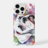 インクがボクサーの犬の喜びを飛び跳ねた iPhoneケース (裏面)