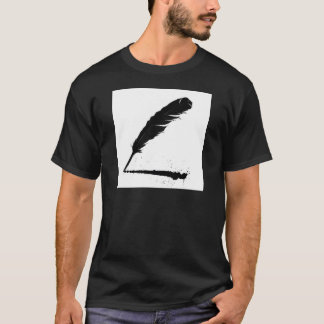 インクが付いているクイル Tシャツ