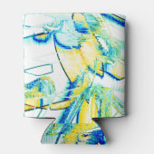 インクが複数の方向に流れた？黄色とシアン… 缶クーラー (裏面)