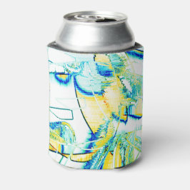 インクが複数の方向に流れた？黄色とシアン… 缶クーラー