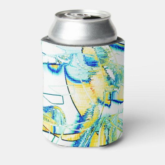 インクが複数の方向に流れた？黄色とシアン… 缶クーラー (缶裏面)