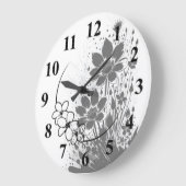 インクが飛び散った開花 ラージ壁時計 (傾斜)