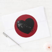 インクが黒いハート。 ラウンドシール (封筒)