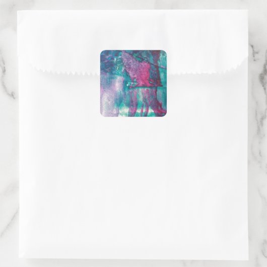 インクこぼれ抽象芸術 スクエアシール (バッグ)