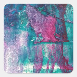 インクこぼれ抽象芸術 スクエアシール