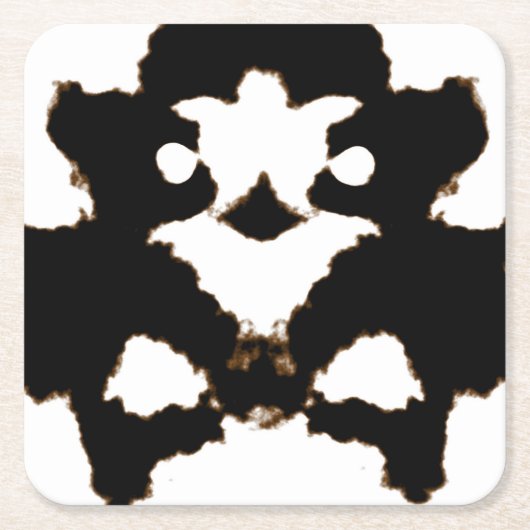 インクしみカードのRorschachテスト スクエアペーパーコースター (正面)