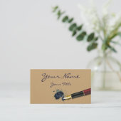 インクしみ-名刺が付いている注入口の万年筆 名刺 (スタンド正面)