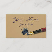 インクしみ-名刺が付いている注入口の万年筆 名刺 (正面)