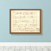 インクで手書きパーチメントの楽譜 キャンバスプリント (インサイチュ (ウッドフロア))